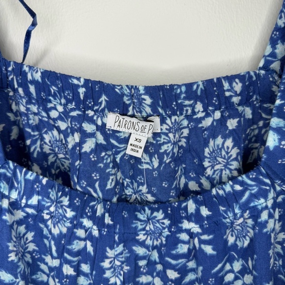 NWT Patrons of Peace Blue Floral Long Sleeve Mini Dress - Picture 5 of 8